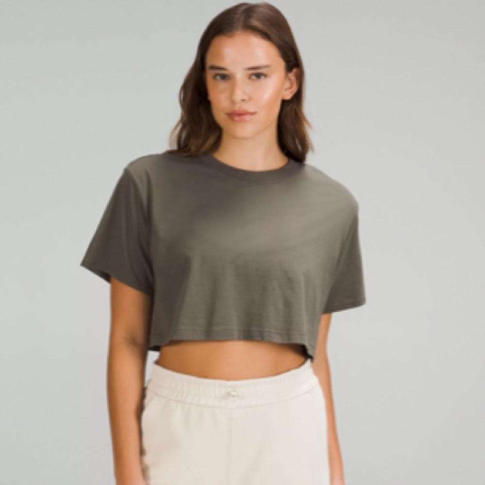 Lulu lemon all yours cropped t shirt